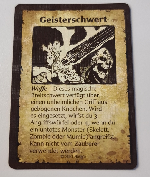 Heroquest Artefaktkarte : Geisterschwert